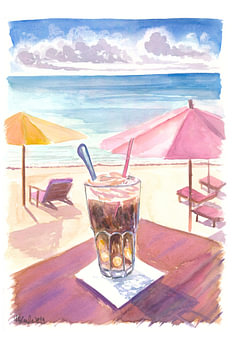 Le bonheur du café infusé sur la côte avec vue