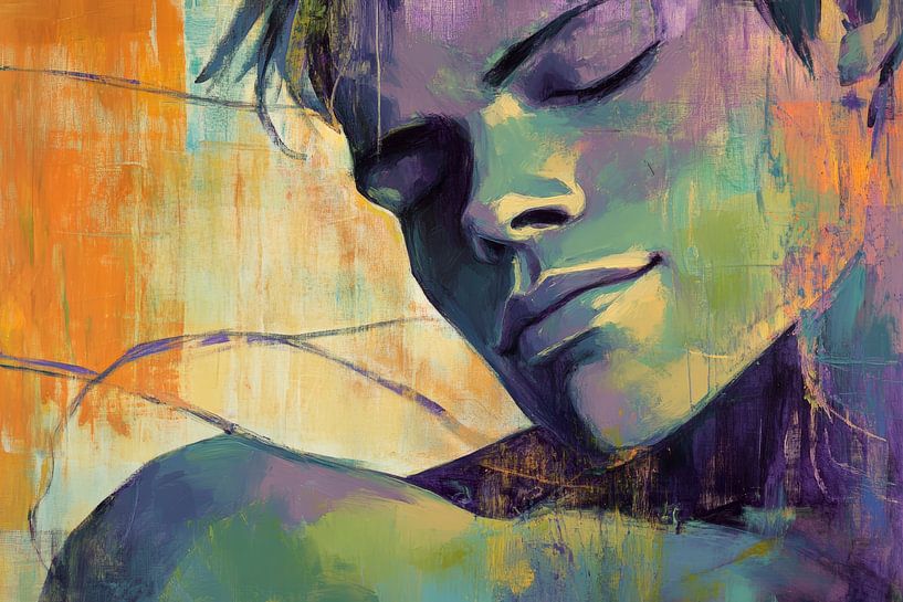 Traumhafte Farben: Gesicht in Ruhe von Poster Art Shop