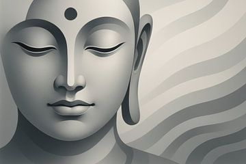 Gelassener Buddha mit weichen Linien von Imperial Art House