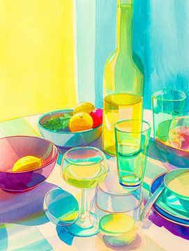 Zonnestraal op Tafel – Een Ode aan Licht en Kleur