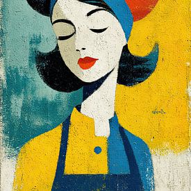 Der dynamische Koch in der farbenfrohen Küche von OMG Art