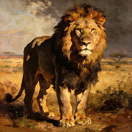 Les maîtres de la nature sauvage : le lion majestueux sur Johannas Art Creations