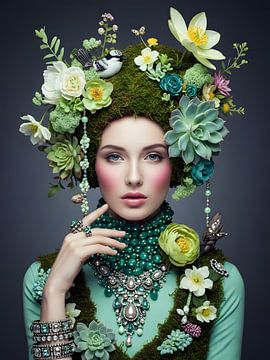 Enchanted Woodland Nymph: A Verdant Portrait