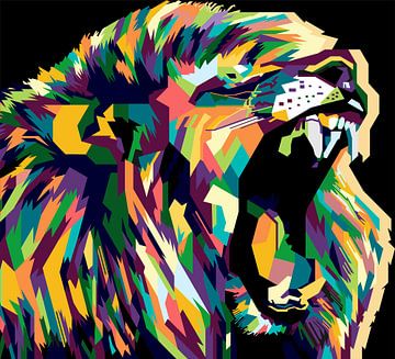 Löwe Pop Art von Dava Raihan Muhammad