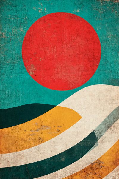 Abstract landscape with sun by Poster Art Shop