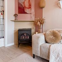 Kundenfoto: Botanical Brilliance VI Botanical Beauty Abstraktes Aquarell in Rostbraun, Terrakotta und funkelndem Gold von MadameRuiz, als ArtFrame