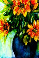 Goudgele Zonnebloemen. Geïnspireerd door Vincent van Gogh.