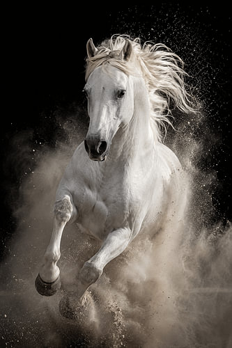 White Spirit – A Majestic White Horse in Motion