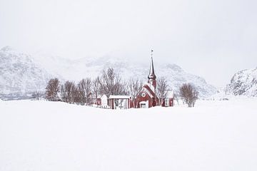 Kerkje op de Lofoten van Ageeth Groen