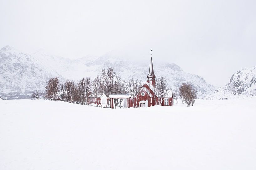 Kirche auf den Lofoten von Ageeth Groen