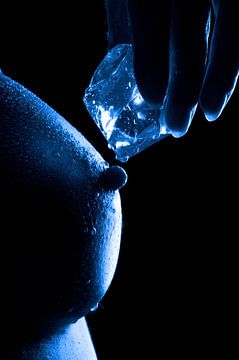erotischer, weiblicher Akt in blau von Jörg B. Schubert