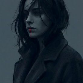 Crimson Await van Art by Monique Dersjant