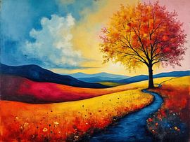 Abstract landschap met mooie kleuren van The Photo Artist