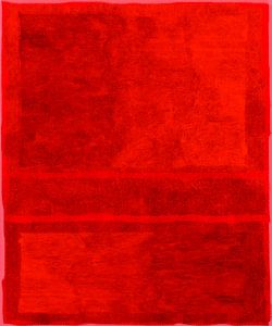 Rood op rood, abstract van Rietje Bulthuis