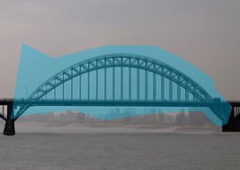 Die Waalbrücke (blau) von Edwin Arendts