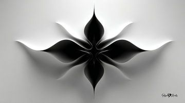 Monochrome Flow - Abstrakte Schwarz-Weiß-Kunst in Bewegung von Gelissen Artworks