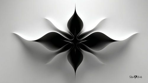 Monochrome Flow – Abstracte Zwart-Wit Kunst in Beweging