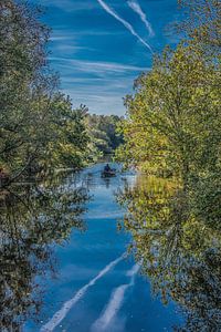 Roeibootje in het Friese natuurgebied De Deelen, vlakbij Oldeboorn