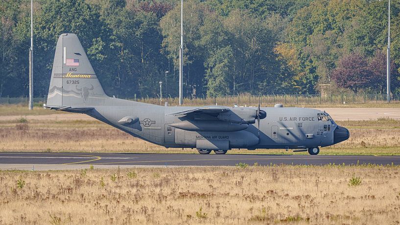 Landed: U.S. Air Force Lockheed C-130H Hercules. by Jaap van den Berg