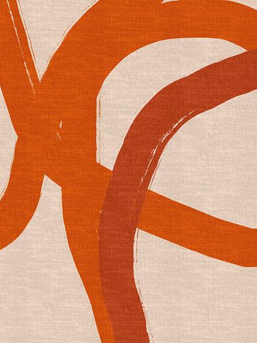 Oranje en wit. Abstracte lijnen en vormen in levendige kleuren.