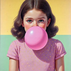 Bubblegum Bliss Ein verspieltes Retro-Porträt