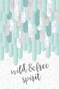 Grafikkunst Federn WILD & FREE SPIRIT | mint