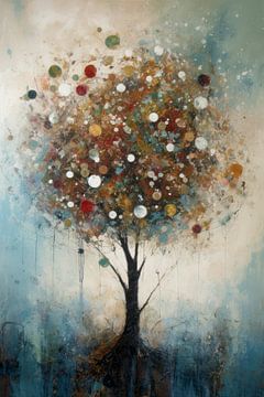 Baum mit Kreisen Fantasy Malerei  von Preet Lambon