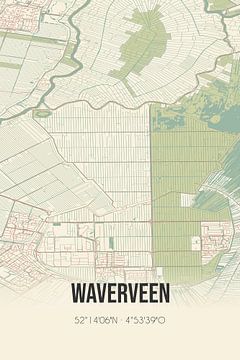 Vintage landkaart van Waverveen (Utrecht) van Rezona