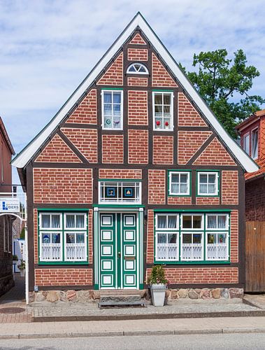 Old town with half-timbered house, Luebeck-Travemuende, Schleswig-Holstein, Germany, Europe