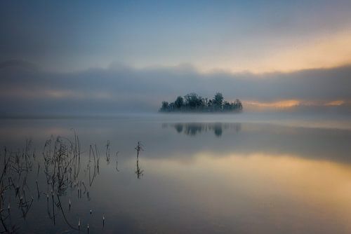Mistige atmosfeer aan het meer -- ambiance brumeuse au bord du lac