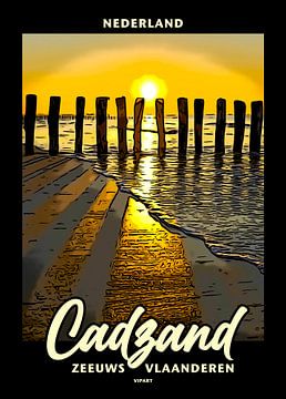 Ondergaande zon in Cadzand van VIPART