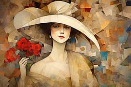 Lady with Hat 95.29 by Eye catching paintings