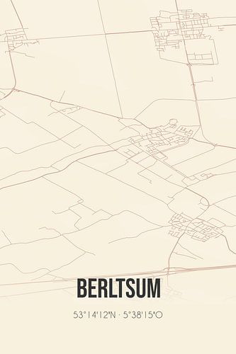 Alte Karte von Berltsum (Fryslan)