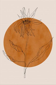 Japandi botanical flower on terra no. 3 by Dina Dankers