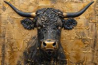 Golden Taurus Strength and Luxury in Abstract Art