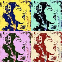 Farbenfrohes, modernes Pop-Art- und abstraktes Frauenporträt