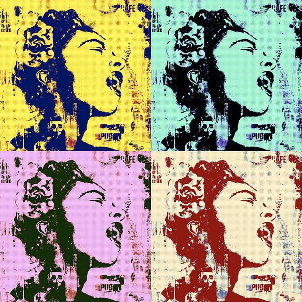 Colourful, modern, pop art and abstract female portrait by Gerard van den Berg