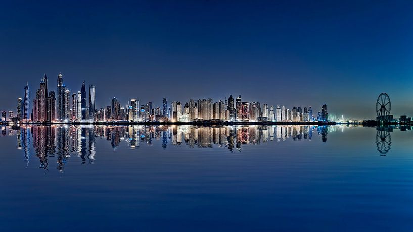 Dubai Skyline Reflection, Dubai Marina by Dieter Meyrl