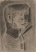 Surrealistisch en profil portret