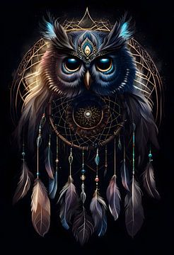 Dreamcatcher Uil Indiaanse Kracht Dier Spiritueel van Creavasis