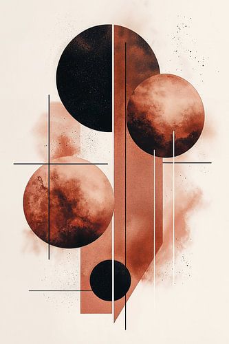 Retrometrisch - Geometrische Mokka Maan