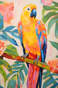 Oiseau dans la jungle colorée sur But First Framing