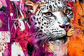 Colourful leopard abstract design by Imperial Art House