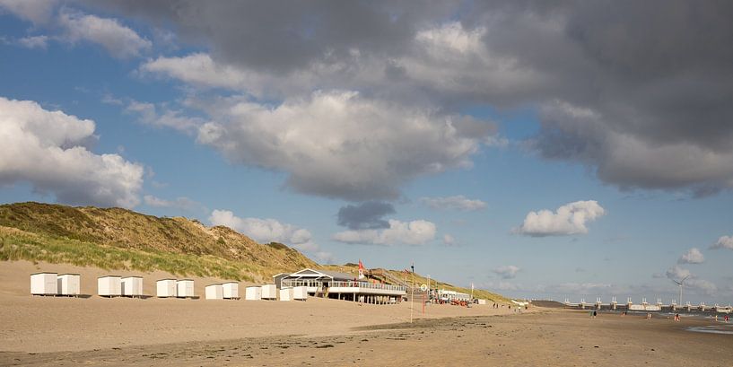 Panorama (2:1) van het strand bij Westenschouwen. van René Weijers