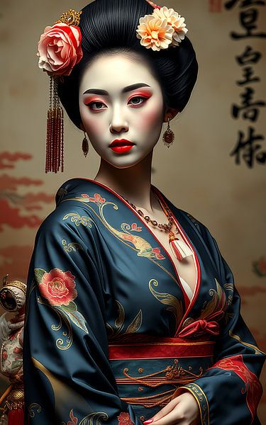 Portrait Geisha japonaise par Egon Zitter