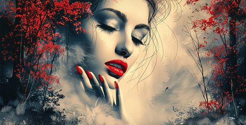 abstract vintage vrouwen gezicht