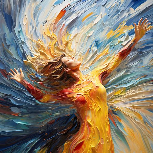 Klei Verf: Schilderij van Vrouwelijke Kracht