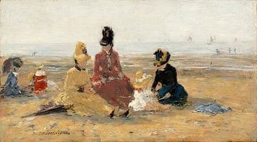 op het Strand, Trouville, Eugène Boudin