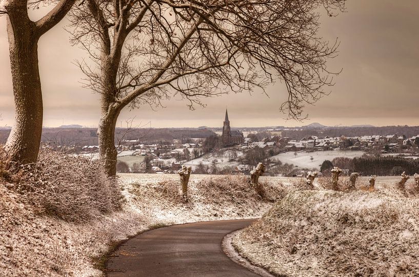 Kerkdorp Vijlen in de sneeuw par John Kreukniet