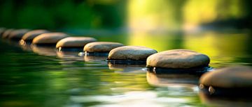 Steine im Wasser – Natürliche Harmonie von Poster Art Shop